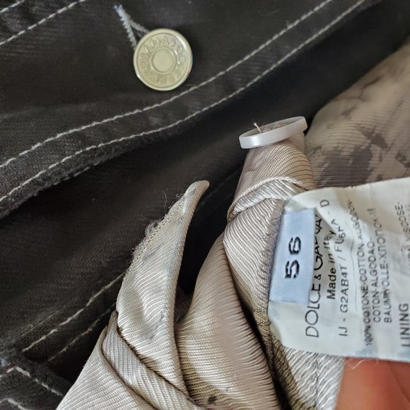 Dolce Gabbana blazer denim jacket 44 46 56 XL dyed gray black white beige pinup - Picture 7 of 11
